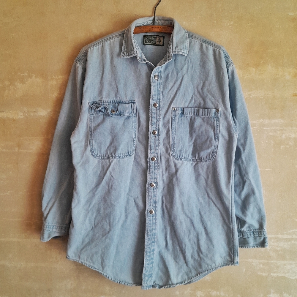 Oversized Denim Button Down Shirt